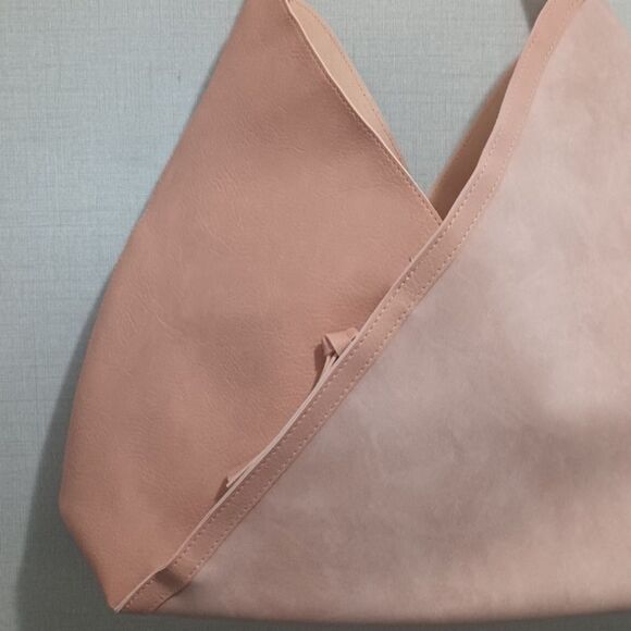 Ulta Beauty Tote Bag Blush Pink Faux Vegan Leather Hobo Shoulder NWOT Minimalist - Picture 3 of 11